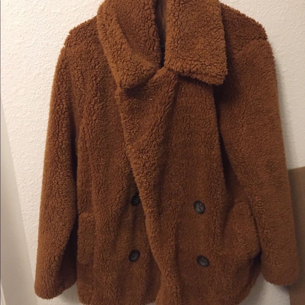 Burnt Orange free people pea coat